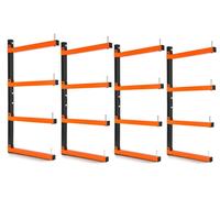 Estantería VEVOR de 4 brazos, con 4 niveles, plegable, para almacenamiento de madera, capacidad de 50 kg por nivel. Estante metálico para montaje en pared, ideal para talleres, almacenes, garajes y só