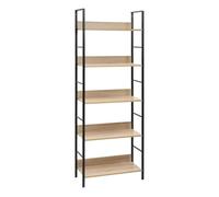 Estantería Wild 5 niveles 158,5x60x27,6 cm Black/oak