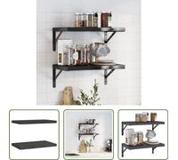 Estanterías modulares "Living Store", 2 unidades, 50x30x3 cm, acero inoxidable