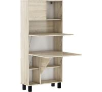 Estanterías plegables para escritorio, estanterías HOMI, muebles para oficina en casa, mesa de pared, mesa para ordenador, mesa para portátil, mesa plegable, acabado Sonoma roble