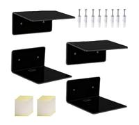 Estanterías transparentes para pared - Multifunción decorativa de 4 piezas - Estanterías versátiles y resistentes de 10 cm - Para sala de estar, cuarto de baño, dormitorio, almacenamiento, álbum