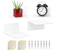 Estantes de acrílico para pared, 4 piezas decorativas multifunción, 10 cm, estantería flotante para dormitorio, para álbum, dormitorio, baño, almacenamiento, librería, salón, cocina, lugar de lavado