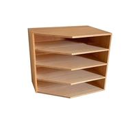 Estantes de almacenamiento Estante de almacenamiento documentos Retro for oficina, estantería madera cuatro niveles for dormitorio en casa Estantería
