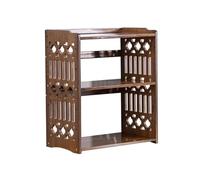 Estantes de almacenamiento Estante de almacenamiento for el hogar, estantería bambú con encimera abierta Retro, panel lateral ahuecado Estantería