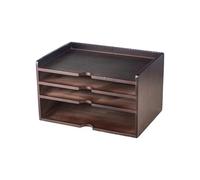 Estantes de almacenamiento Estantería de escritorio cuatro niveles, estante almacenamiento archivos Retro madera for oficina y hogar Estantería