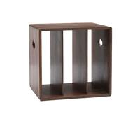 Estantes de almacenamiento Estantería minimalista retro cuadrada de nogal negro, estante almacenamiento for el hogar madera con 3 compartimentos Estantería