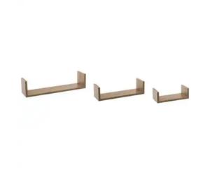 Estantes de Pared Roble Natural - Juego de 3 - Medidas L.22xp.10xh.7.7cm L.32xp.10xh.8.5cm L.42xp.10xh.10cm - Factory Cuadros