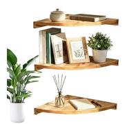 Estantes Esquineros Flotantes Estante Esquinero de Pared de Madera Rústica