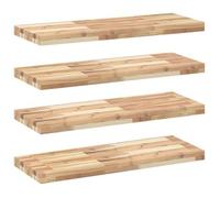 Estantes Flotantes 4 Uds Madera Acacia Sin Tratar 100x30x4 Cm Vidaxl