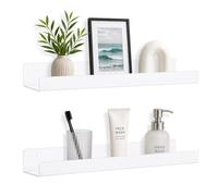 Estantes flotantes para pared, estante blanco sin taladro, almacenamiento montado en la pared para cocina, estante de baño autoadhesivo, estantes de acrílico para sala de estar, habitación de niños y