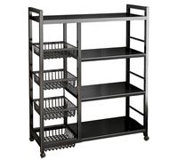 Estantes para cocina microondas con ruedas,carritos organizador de salón de baño,mueble de cociona estantería de almacenamiento de metal libro juguete, estantería para con ruedas ,ESTANTERIA