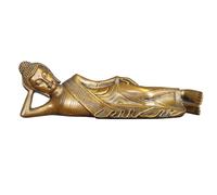 Estatua Buda acostada - Decoración Zen y Feng Shui - Objeto de la Felicidad - Idea de Regalo Zen - Decoración de Oficina, Dormitorio, Sala de Estar… - Longitud: 22 cm - Color Dorado - Zen'Light