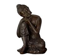 Estatua Buda Thai Pensor - Decoración Zen y Feng Shui - Objeto de la Suerte - Idea de Regalo Zen - Decoración de Oficina, Dormitorio, Sala de Estar, etc. - Altura: 18 cm - Color Bronce - Zen'Light