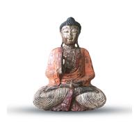 Estatua de Buda Vintage Naranja Tallada a Mano - 60cm - Transmisión de la Enseñanza