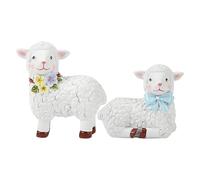 Estatua de cordero, decoración de cordero de Pascua Cartoon Sheep Home | Decoración de bandeja de varios niveles, Figuras Animal Ornamento de césped para la decoración de la granja