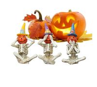 Estatua de Esqueleto de Halloween Escultura Decorativa de Resina para
