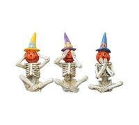Estatua de Esqueleto de Halloween Escultura Decorativa Tétrica De Resina