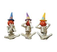 Estatua de Esqueleto de Halloween Escultura Decorativa Tétrica De Resina