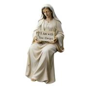 Estatua de la Virgen María | Figuras religiosas coleccionables de resina de 5.9 pulgadas, figuras pequeñas de la Virgen María blanca, para oficina, escuela, iglesia, dormitorio, escritorio, mesa