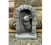 Estatua de piedra de la puerta del ratón | Jardín al aire libre árbol decoración animal ratones