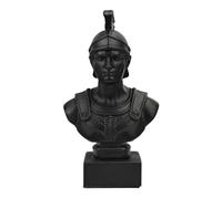 Estatua de soldado romano con casco centurión, escultura de yeso duro, color negro, hecha a mano en Grecia, decoración militar, 22 cm