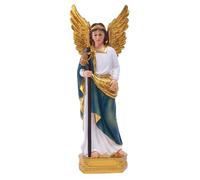 Estatua del arcángel Rafael, estatua de resina de 23 cm, estatua de San Rafael, escultura de ángel de Navidad, escultura religiosa para el hogar, oficina, dormitorio, estantería, decoración de mesa