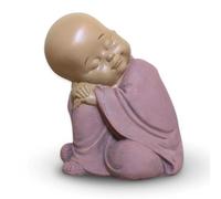 Estatuilla Baby Buddha SB3 - Decoración Zen y Feng Shui - para Crear un Ambiente Relajante - Idea de Regalo de Amuleto - Altura: 13 cm - Color: Beige y Rosa Viejo - Zen'Light