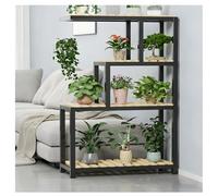 Este Soporte Alto para Plantas de 4/5/6 Niveles para Interiores, Soporte de Almacenamiento de Metal Resistente para Flores con Cesta Colgante, Estante multinivel de Madera Maciza para Sala d