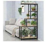 Este Soporte Alto para Plantas de 4/5/6 Niveles para Interiores, Soporte de Almacenamiento de Metal Resistente para Flores con Cesta Colgante, Estante multinivel de Madera Maciza para Sala d