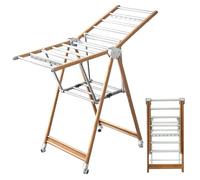 Este tendedero Independiente con alas de Gaviota Ajustables en Altura, Plegable,nte con alas de Gaviota Ajustables en Altura, Plegable, de Aluminio, con Estante para Zapatos, Ahorra Espacio.