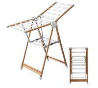 Este tendedero Plegable con alas de Gaviota Ajustables en Altura, tendedero de s Metal de aleación de Aluminio, tendedero Independiente con Zapatero, Ahorra Espacio, 160 cm/5,2 pies - Básico