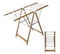 Este tendedero Plegable con alas de Gaviota Ajustables en Altura, tendedero de Sra, tendedero de Suelo de Metal de aleación de Aluminio, tendedero Independiente con Zapatero, Ahorra Espacio.