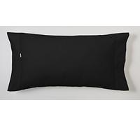 ESTELA - Funda de Almohada Combi Liso Color Negro - 1 Pieza de 45x125 cm - 50% Algodón-50% Poliéster - 144 Hilos