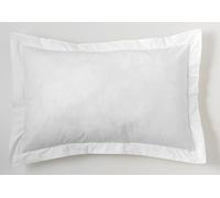 ESTELA - Funda de cojín Combi Liso 200 Hilos algodón Peinado, Color Blanco - Medidas 50x75+5 cm. - 100% Algodón - 200 Hilos - Acabado en pestaña