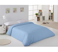 ESTELA - Funda nórdica Combi Liso Cala Color Azul Celeste - Cama de 90 cm. - 100% Algodón - 144 Hilos
