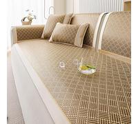 Estera de sofá refrescante de ratán PE de Verano, Funda de sofá Antideslizante, Protector de Muebles Ligero Lavable Transpirable for Sala de Estar(Beige2,70 * 240CM)