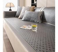 Estera de sofá refrescante de ratán PE de Verano, Funda de sofá Antideslizante, Protector de Muebles Ligero Lavable Transpirable for Sala de Estar(Negro,70 * 240CM)