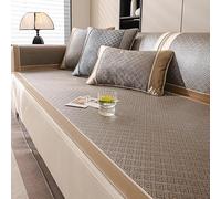 Estera de sofá refrescante de ratán PE de Verano, Funda de sofá Antideslizante, Protector de Muebles Ligero Lavable Transpirable for Sala de Estar(Coffee,60 * 210CM)