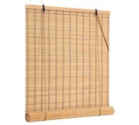 Estor Enrollable De Bambú Natural, Persiana Romana para Ventanas Y Puertas, Cortina De Madera Transpirable con Elevador, Protección Solar Y Privacidad, con Accesorios(Carbonized,W75xH200cm)