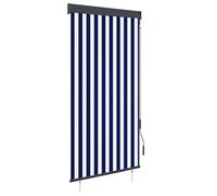 Estor enrollable de exterior azul y blanco 100x250 cm