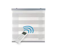 Estor enrollable motorizado noche y día automático con batería estores con motor y mando acabados premium gris 100 x 250cm