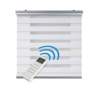 Estor enrollable motorizado noche y día automático con batería estores con motor y mando acabados premium blanco 180 x 250cm