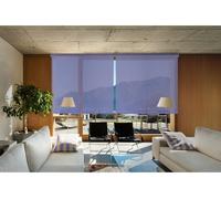 Estor enrollable screen apertura 10% plata y azul 120 x 250cm