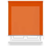 Estor Enrollabre Translúcido 90x180cm (Ancho x Largo), Pesiana Enrollable Liso Pasa la Luz 40%, Medida de la Tela 87x175cm (Naranja)