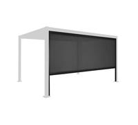 Estor lateral enrollable de aluminio y textileno para pérgola bioclimática, 4m negro - 371.7x10x209 cm