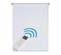 Estor Motorizado Opaco Estor Enrollable Blackout con Motor y Mando. Estores Opacos eléctricos Automáticos con Batería Oscuridad Total Estores para Ventanas y Puertas STORESDECO Blanco 160x180 cm