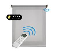 Estor Motorizado Screen Estor Enrollable de Tejido Técnico con Motor y Mando Estores Eléctricos Automáticos con batería Aislante Térmico Translúcido STORESDECO Motorized gray 180x250