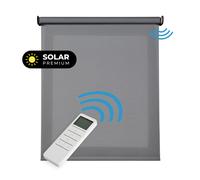 Estor Motorizado Screen Estor Enrollable de Tejido Técnico con Motor y Mando Estores Eléctricos Automáticos con batería Aislante Térmico Translúcido STORESDECO Motorized dark gray