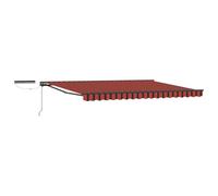 Estor retráctil eléctrico, 4 x 3 m, aluminio, poliéster, color naranja y | Mando a distancia incluido, rollo de acero inoxidable, brazos retráctiles, semi-cassette, jardín, terraza, uso todo el año