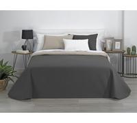 Estoralis AVA | Colcha boutí Reversible | Primavera-Verano-otoño-Invierno 100% Microfibra Extra Suave. | Gris/Antracita | Cama 80/90 cm. (180 x 270 cm. AnchoxAlto) | Colcha Multiusos.